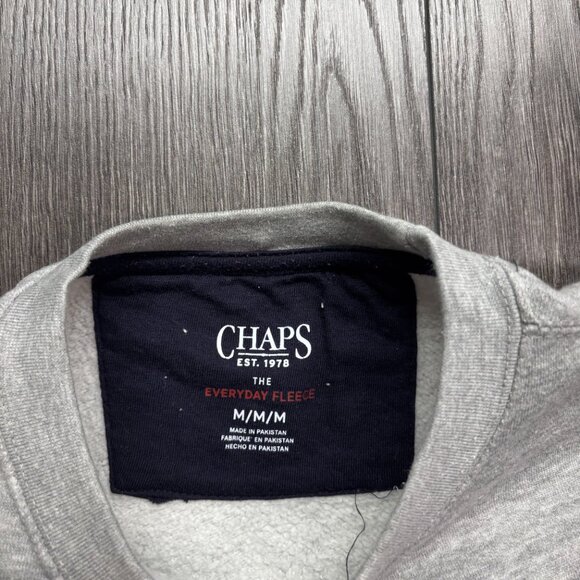 Chaps Ralph Lauren Embroidered American Flag Sweatshirt Grey Medium Vintage Y2k - Picture 3 of 7
